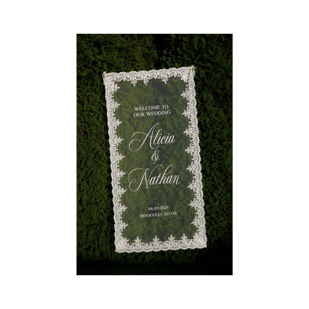 Lace Sheer Welcome Sign