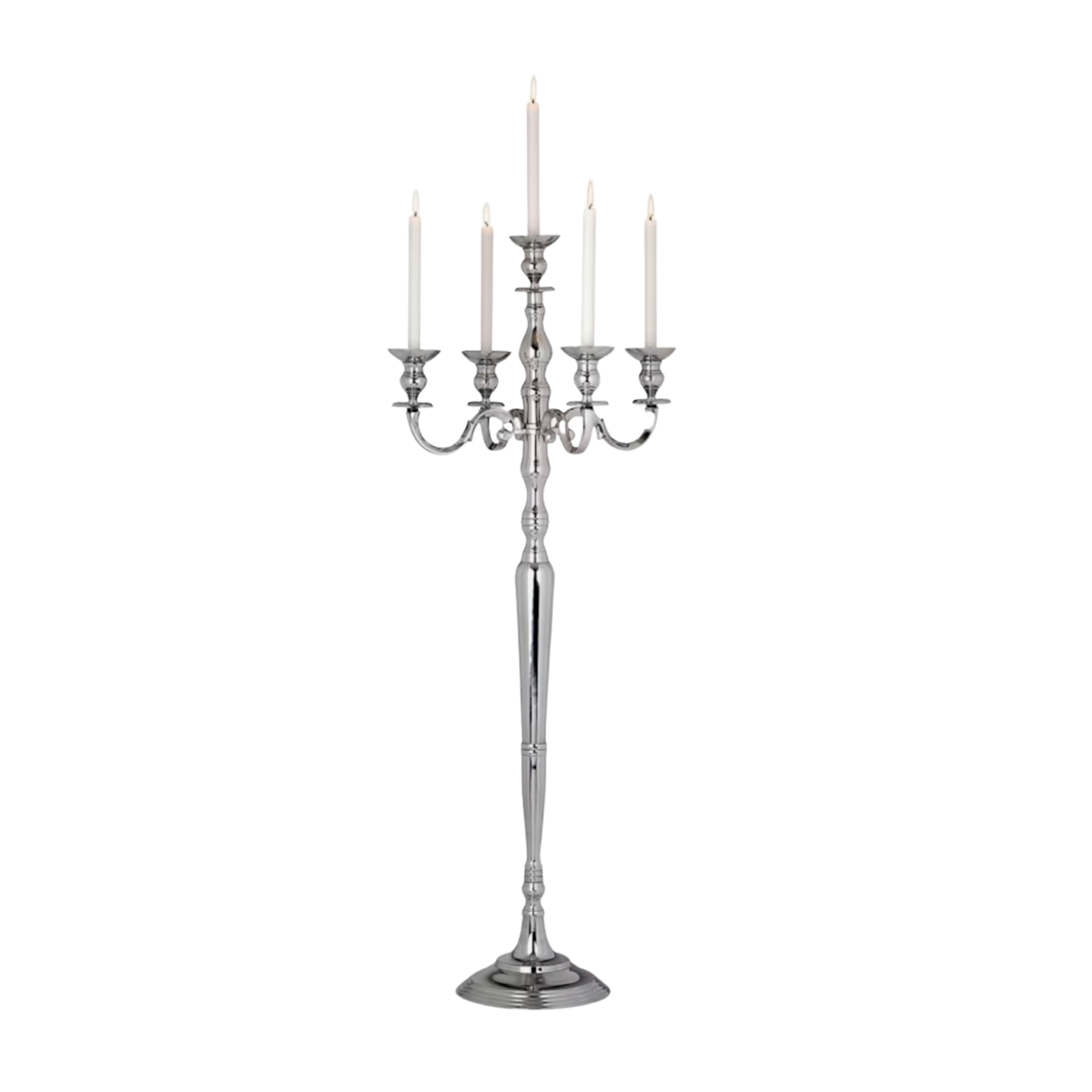 5-arm Silver Tall Candelabra